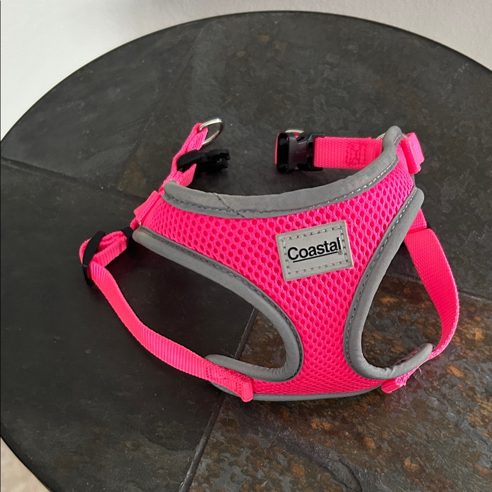 Coastal Pink and Gray Dog Harness